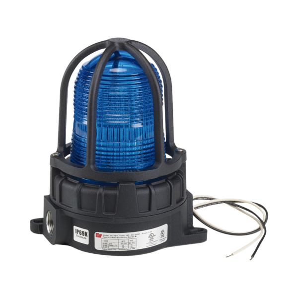 Luz de advertencia LED para ubicaciónes peligrosas, montaje tipo tubo, 24 VCD, LED color Azul