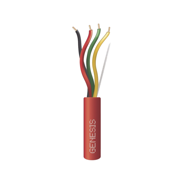 Bobina de 305 Metros de Alambre / 4 x 14 AWG / Tipo FPLR-CL3R / Resistente al Fuego / Color Rojo / Para Sistemas Contra Incendio o Sistemas de Evacuación