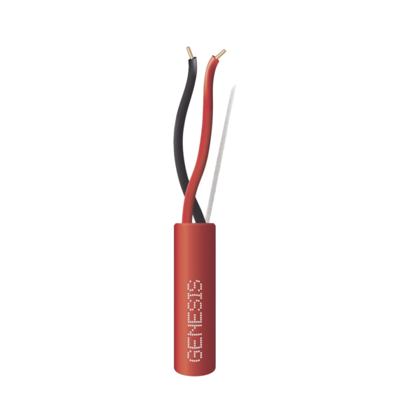 Bobina de 305 Metros de Alambre / 2 x 18 AWG / Tipo FPLP-CL3P, FT6 / Color Rojo / Resistente a la Intemperie para Aplicaciones en Sistemas de Detección de Incendio y Sistemas de Evacuación