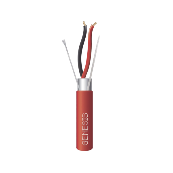 Bobina de 305 Metros de Cable / 2 x 14 AWG / BLINDADO / Tipo FPLP / Color Rojo / Para Aplicaciones en Sistemas de Detección de Incendio y Sistemas de Evacuación