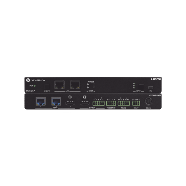 OMEGA 4K/UHD RECEVIER WITH DUAL HDBASET INPUTS ;  HDMI INPUT AND HDMI OUTPUT