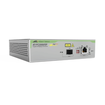 Convertidor de medios Gigabit Ethernet PoE+ a fibra óptica con puerto SFP Gigabit, la distancia y tipo de fibra óptica depende del transceptor