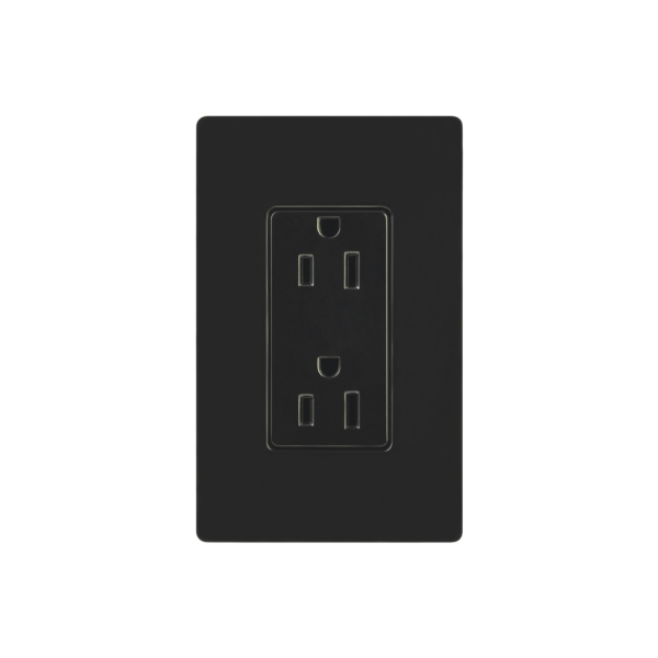 Tomacorriente, receptaculo convencional 120V, 15A, color negro.