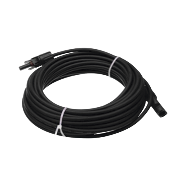 Cable Fotovoltaico 50 m, Negro, Calibre 10 AWG con Terminales MC4 en Ambos Extremos