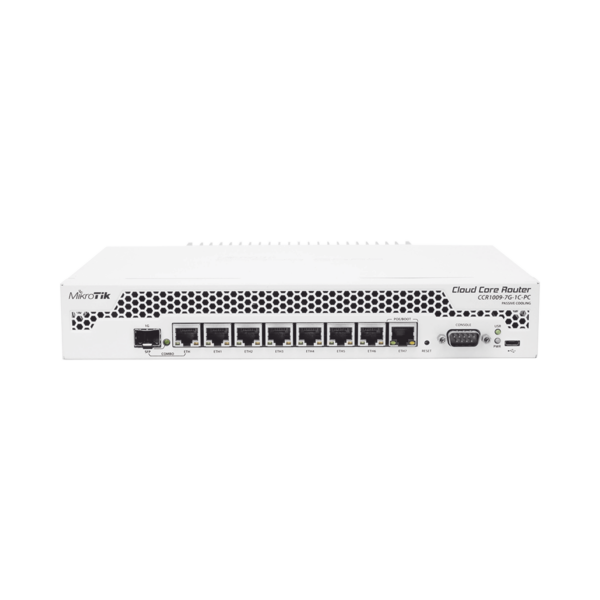Cloud Core Router, CPU 9 Núcleos, 7 Puertos Gigabit Ethernet, 1 Combo TP/SFP, 1 GB Memoria, Enfriamiento Pasivo