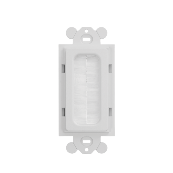 Placa de Pared Pasacables Tipo Cepillo, Estándar GFCI, Material ABS, Color Blanco