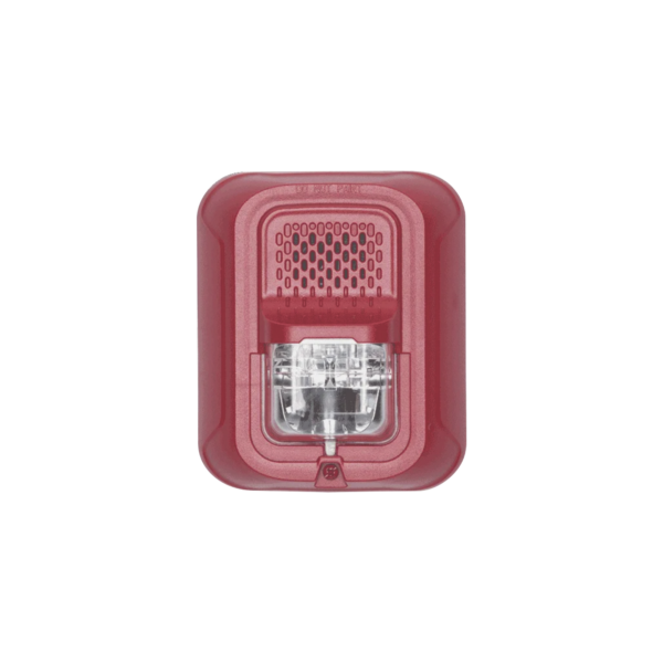 Sonorizador Tipo Chime con Lámpara Estroboscópica a 2 Hilos, Montaje en Pared, Color Rojo, con Configuración Estroboscópica Seleccionable, Nuevo Diseño Moderno y Elegante y Menor Consumo de Corriente