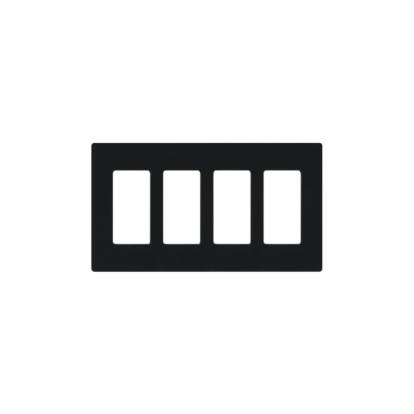 Placa de pared 4 espacio, para atenuador (dimmer), switch ó control remoto PICO inalámbrico.