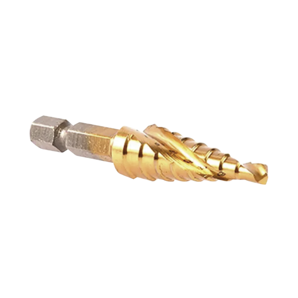 Broca escalonada espiral de hss-ti 4-12 mm zanco de 1/4" hexagonal.