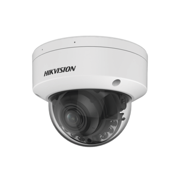Domo IP 4 Megapixel / Lente Mot. 2.7 - 13.5 mm / Dual Light (40 mts IR + 40 mts Luz Blanca) / SSD Integrado 256 GB / 2 Micrófonos Integrados / Alarmas I/O / IP67 / IK10 / WDR 130 dB / PoE + / AcuSense / DarkFighter S /