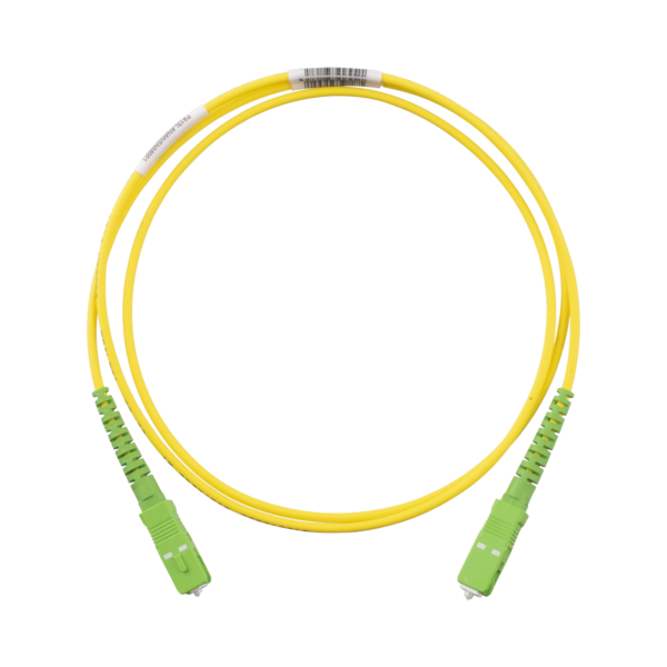 Jumper de Fibra Optica Monomodo 9/125 OS2, SC/APC-SC/APC Simplex, OFNR (Riser), Color Amarillo, 1 Metro