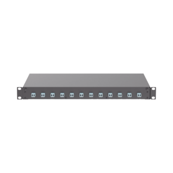 Panel de Distribuidor de Fibra Óptica, Con 12 Conectores LC Duplex (24 Fibras), Para Fibra Multimodo OM3/OM4, 1 UR