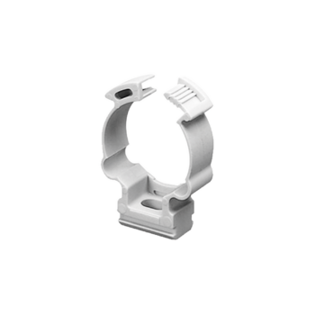 Soporte de collar (Abrazadera), PVC Auto-extinguible, cerrado para tubería de 40 mm