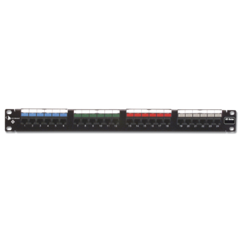 Patch Panel UTP HD6 de 24 puertos, Precargado con Jacks Categoría 6, Plano, 1UR