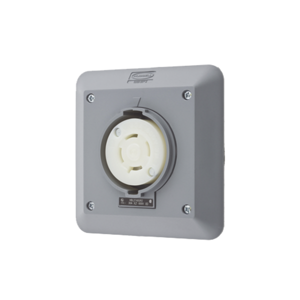 Receptáculo con Bloqueo de Media Vuelta Industrial 30 A 600 V CA / 3 Polos 4 Hilos / Nema L17-30R.