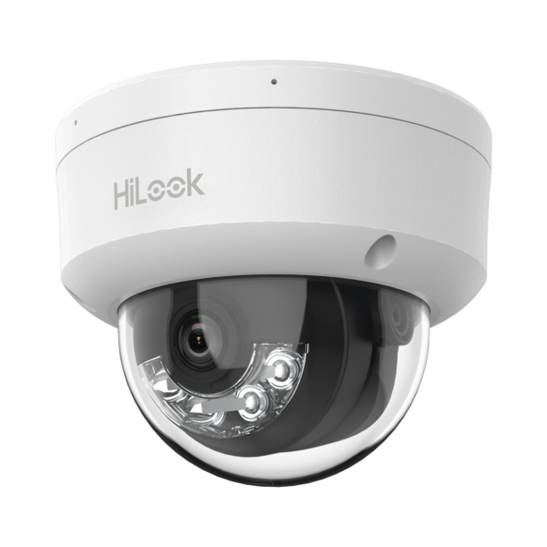 [Dual Light] Domo IP de 2 Megapixel (1080p) / Lente 2.8 mm /  Ángulo de visión 101° / 20 mts IR + 15 mts Luz Blanca / Micrófono Integrado / ACUSENSE Lite /  PoE / dWDR / H.265+ / ONVIF