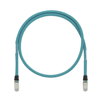 Patch Cord Cat6A de Grado Industrial 600V, Blindado SF/UTP, Calibre 26 AWG, Color Aqua, 5m