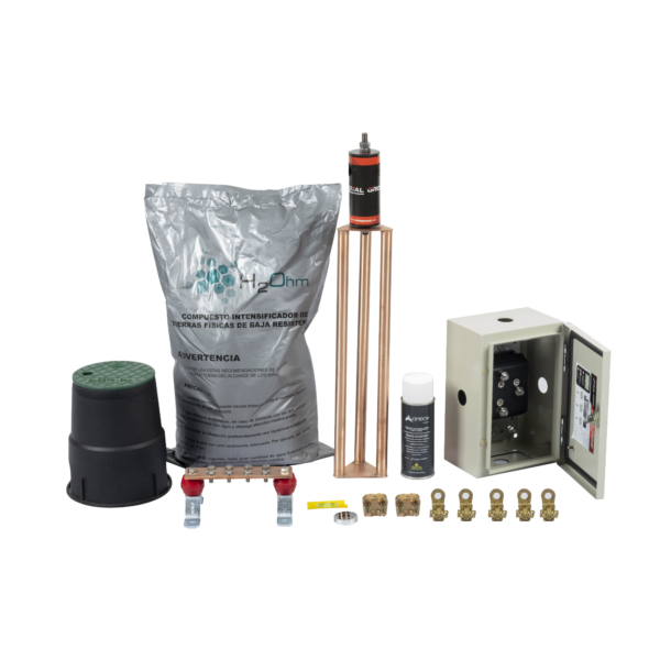 Kit de Tierra Física Con Electrodo Magnetoactivo Capacidad Max: 400 AMP
