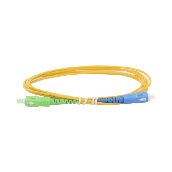 Jumper de Fibra Óptica Monomodo SC/APC-SC/UPC Simplex de 2 metros, 2mm