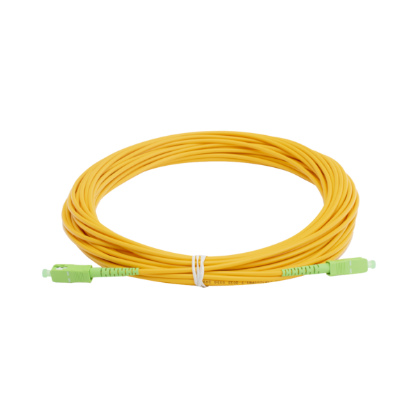Jumper de Fibra Óptica Monomodo SC/APC - SC/APC Simplex, color amarillo, 15 metros
