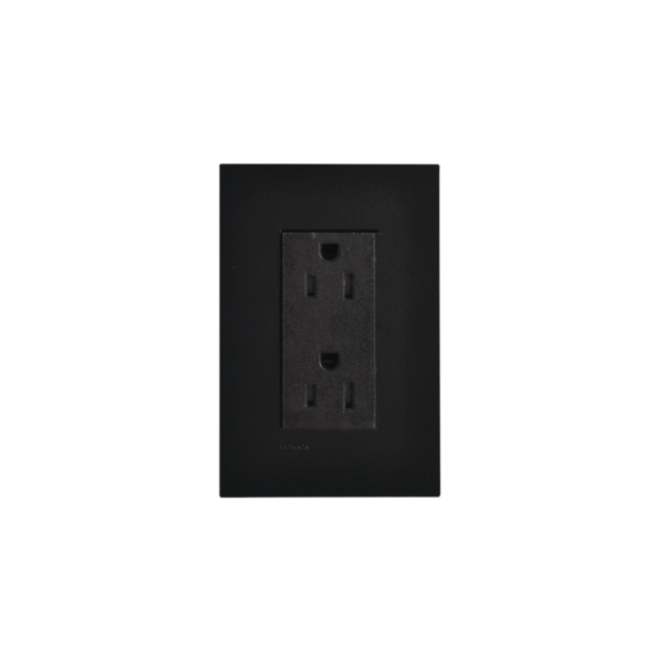 Tomacorriente, receptaculo, color negro, 15A.