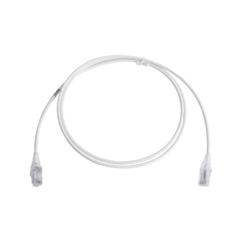 Patch Cord MC6 Modular Cat6 UTP, CM/LS0H, 5ft, Color Blanco, Diámetro Reducido (28AWG), Versión Bulk (Sin Empaque Individual)