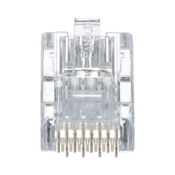 Plug RJ45 Cat5e, Para Cable UTP de Calibres 24-26 AWG, Chapado en Oro de 50 micras, Paquete de 50 piezas
