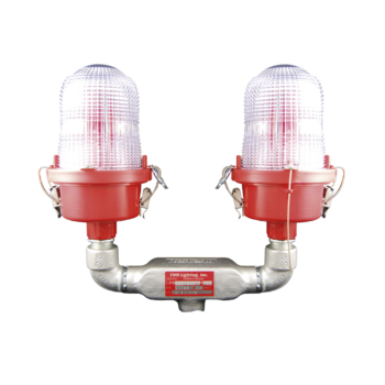 Lámpara de Obstrucción Roja Certificada/ Luz Fija Tipo L-810 Doble LED/ 120 - 240 Vca/ Luz Infraroja