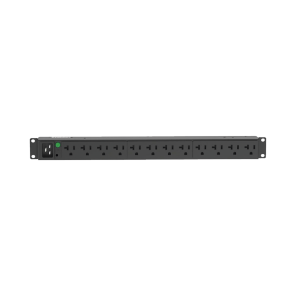 PDU Básico para Distribución de Energía, Enchufe de Entrada NEMA L5-20P, Con 12 Contactos NEMA 5-20R, Instalación Horizontal de 19in, 1UR, 20 Amp, 120 Vca