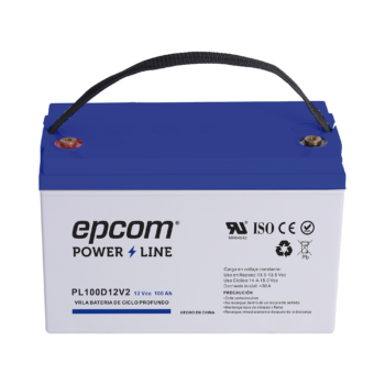 Batería 12 Vcc / 100 Ah / UL / Tecnología AGM-VRLA / CICLO PROFUNDO / Para uso en aplicaciones fotovoltaicas y de emergencia  / Terminales T4