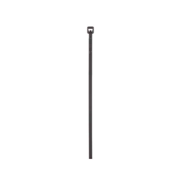 Cincho de Nylon 6.6 de Bloqueo, 203 mm largo x 2.5mm ancho, Color Negro, Exterior Resistente a Rayos UV, Paquete de 100pz