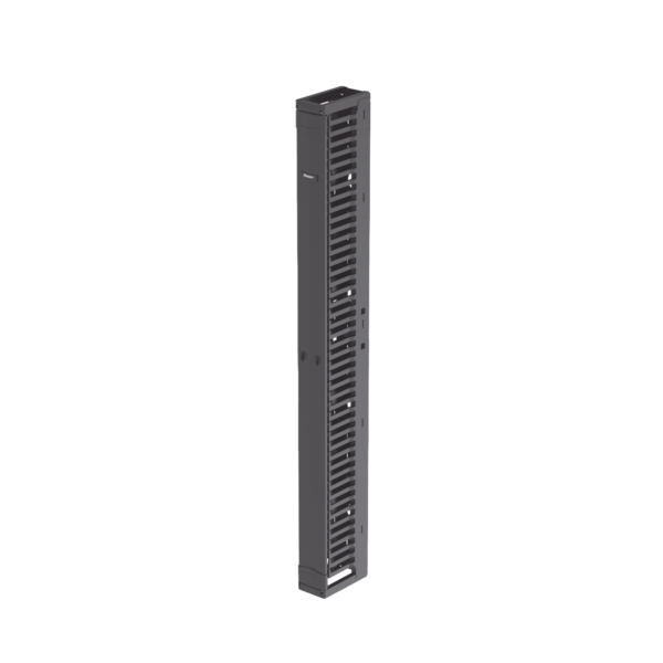 Organizador Vertical PatchRunner™, Sencillo (Solo Frontal), Para Rack Abierto de 45 Unidades, 6 in de Ancho, Color Negro