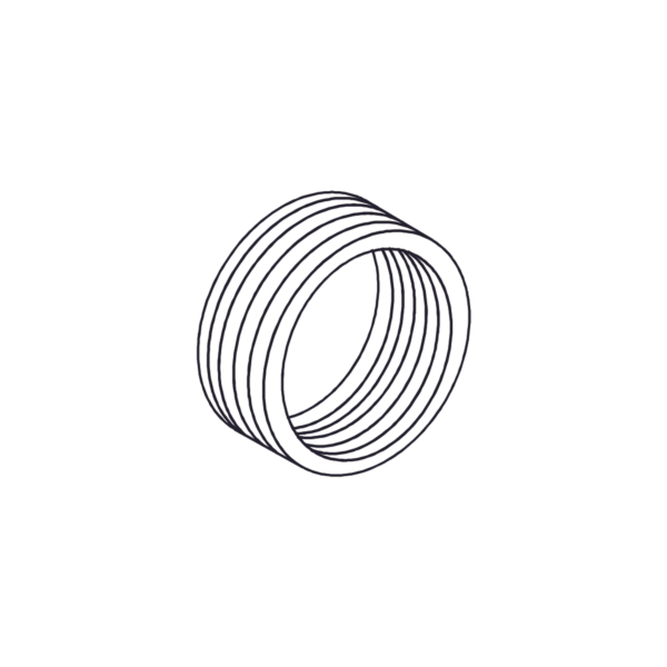 Reducción Bushing Aluminio de 1" a 3/4" / Con Recubrimiento de Uretano Purpura.