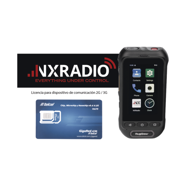 KIT Radio RG360 +12 Meses Servicio NXRADIOTERMINAL + SIM TELCEL 1GB Mensual por 12 Meses