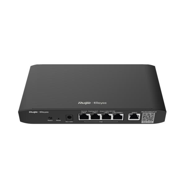 Router Balanceador Administrable Cloud con POE+ 54w, 3 puertos LAN gigabit, 1 Puerto WAN gigabit y 1 puerto LAN/WAN gigabit configurable, hasta 100 clientes con desempeño de 600 Mbps asimétricos