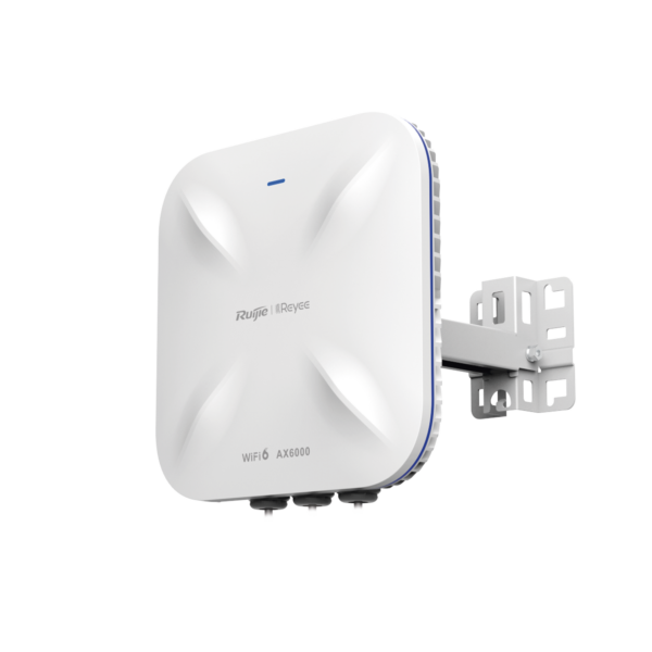 Punto de Acceso Wi-Fi 6 Industrial para Exterior Omnidireccional 5.95Gbps, MU-MIMO 4x4, 360°, Filtros Anti Interferencia y Auto Optimización con IA, puerto eth 2.5G y SFP