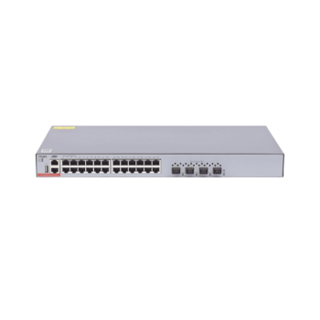 Switch Administrable Capa 3 con 24 puertos Gigabit + 4 SFP+ para fibra 10Gb, gestión gratuita desde la nube.