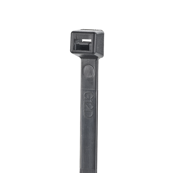 Cincho de Nylon 6.6 StrongHold™, 100mm largo x 2.5mm ancho, Color Negro, Exterior Resistente a Rayos UV, Paquete de 100pz