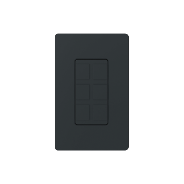 Placa de 6 puertos, color negro night.