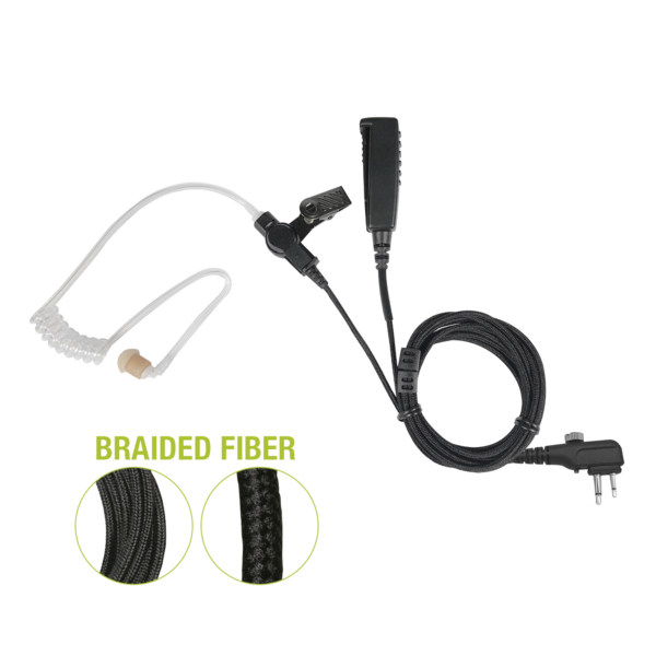 Micrófono De Solapa de 2 Cables De Fibra Trenzada Serie SPM2300BF Con Conector HYTERA TC-518/610/620/700/700EX & PD-5