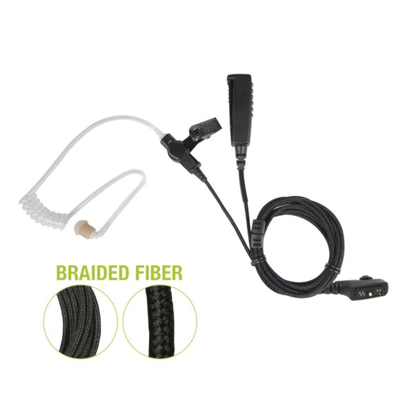 Micrófono De Solapa de 2 Cables De Fibra Trenzada Serie SPM2300BF Con Para HYTERA PD702/782/785 & PT580