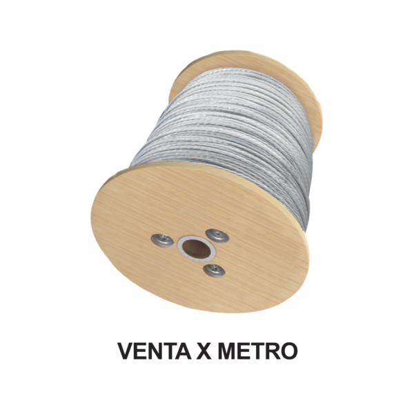 Cable de Retenida de 1/4"  de Acero Galvanizado 7 Hilos (Venta por Metro).