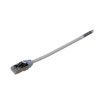 Patch Cord Cat6A, Diametro Reducido 28 AWG, Blindado S/FTP, CM/LS0H, 15 m, Color Gris
