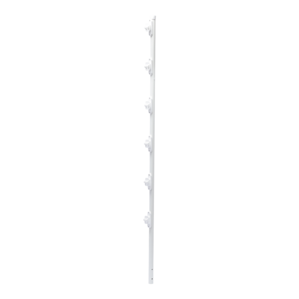 Poste con 6 Aisladores de PASO  para Cerca Electrificada. Tubo Galva. de 1.4m, cal. 18 de 1" Diam. + Pintura Blanca.
