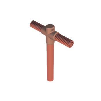 Molde para soldadura exotermica Tipo T, Tope de varilla 5/8 in. a Cable de Paso 2/0 AWG