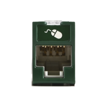 Jack UltraMAX Cat5e, UTP, Montaje híbrido en Placa de Pared (Plano y Angulado), Color Verde, Punch Down