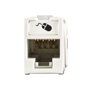 Jack UltraMAX Cat6A, UTP, Montaje híbrido en Placa de Pared (Plano y Angulado), Color Blanco, Punch Down