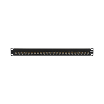Patch Panel UltraMAX. UTP, Precargado con Jacks Cat6A, 24 Puertos, Plano, 1U