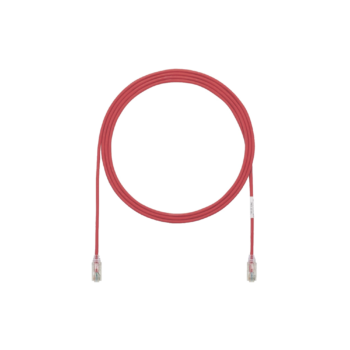 Cable de Parcheo TX6, UTP Cat6, Diámetro Reducido (28AWG), Color Rojo, 5ft