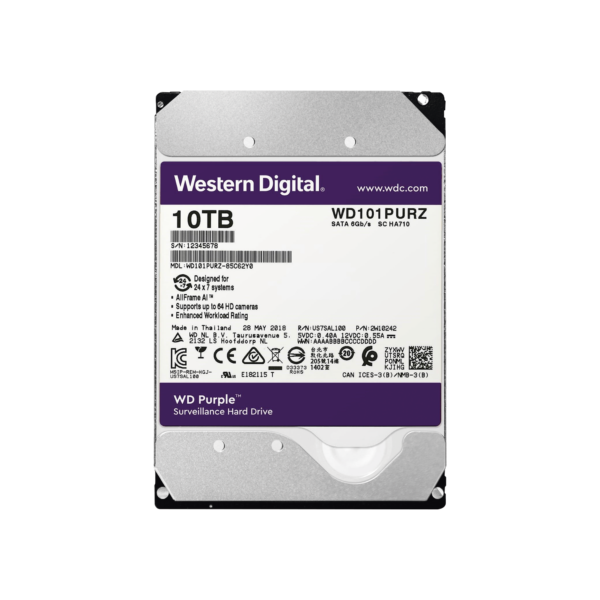 Disco duro WD de 10TB / 7200RPM / Optimizado para Videovigilancia